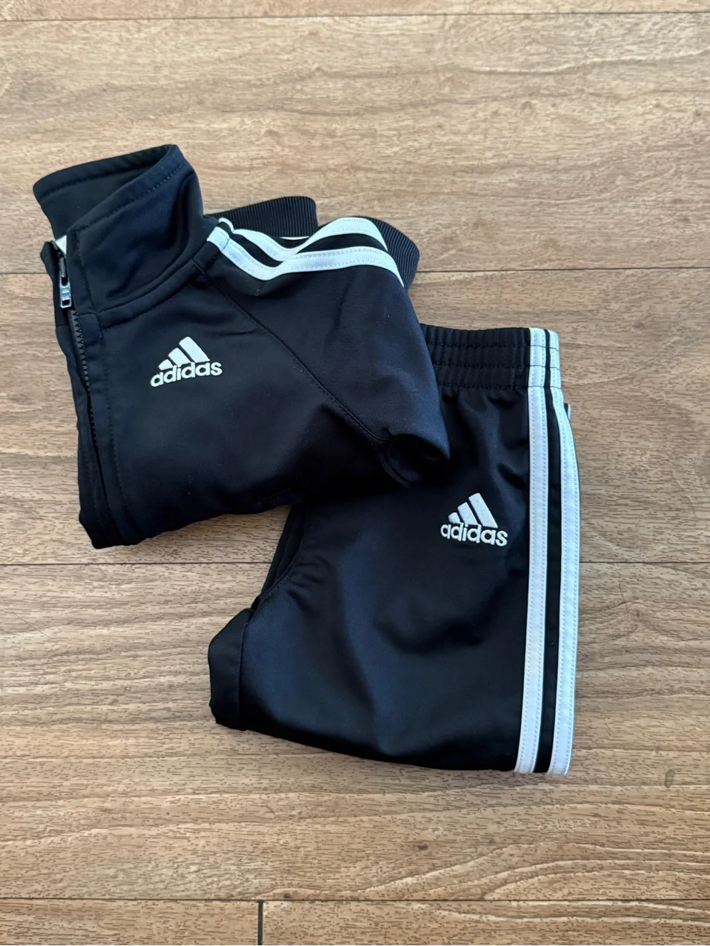 adidas Black and White Kids Track Jacket & Pants